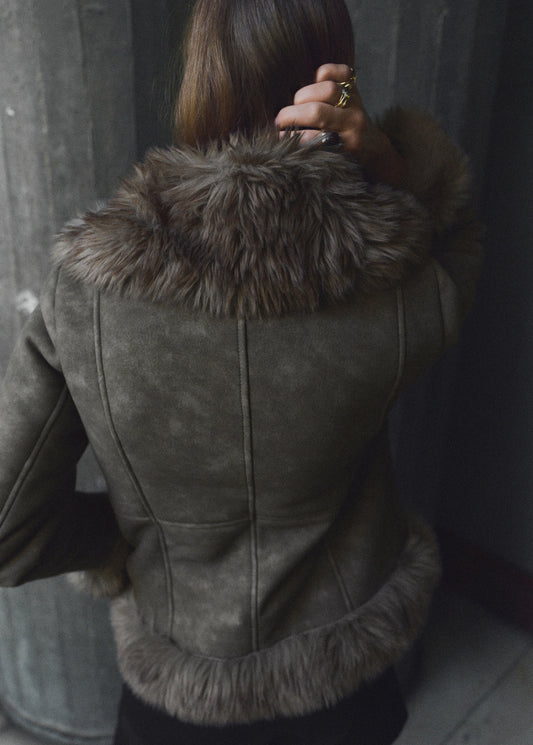 Suede And Fur Effect Jacket