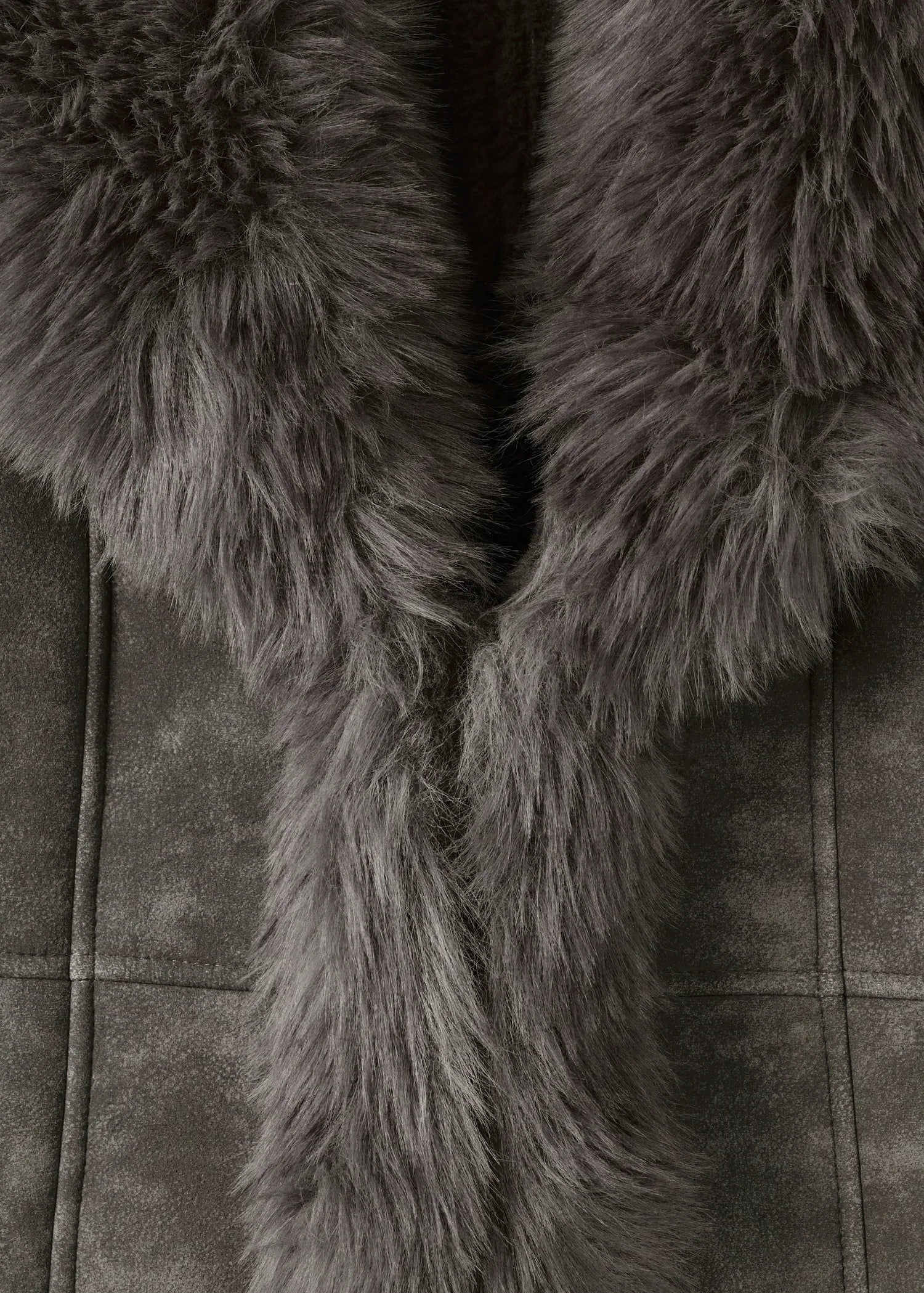 Suede And Fur Effect Jacket