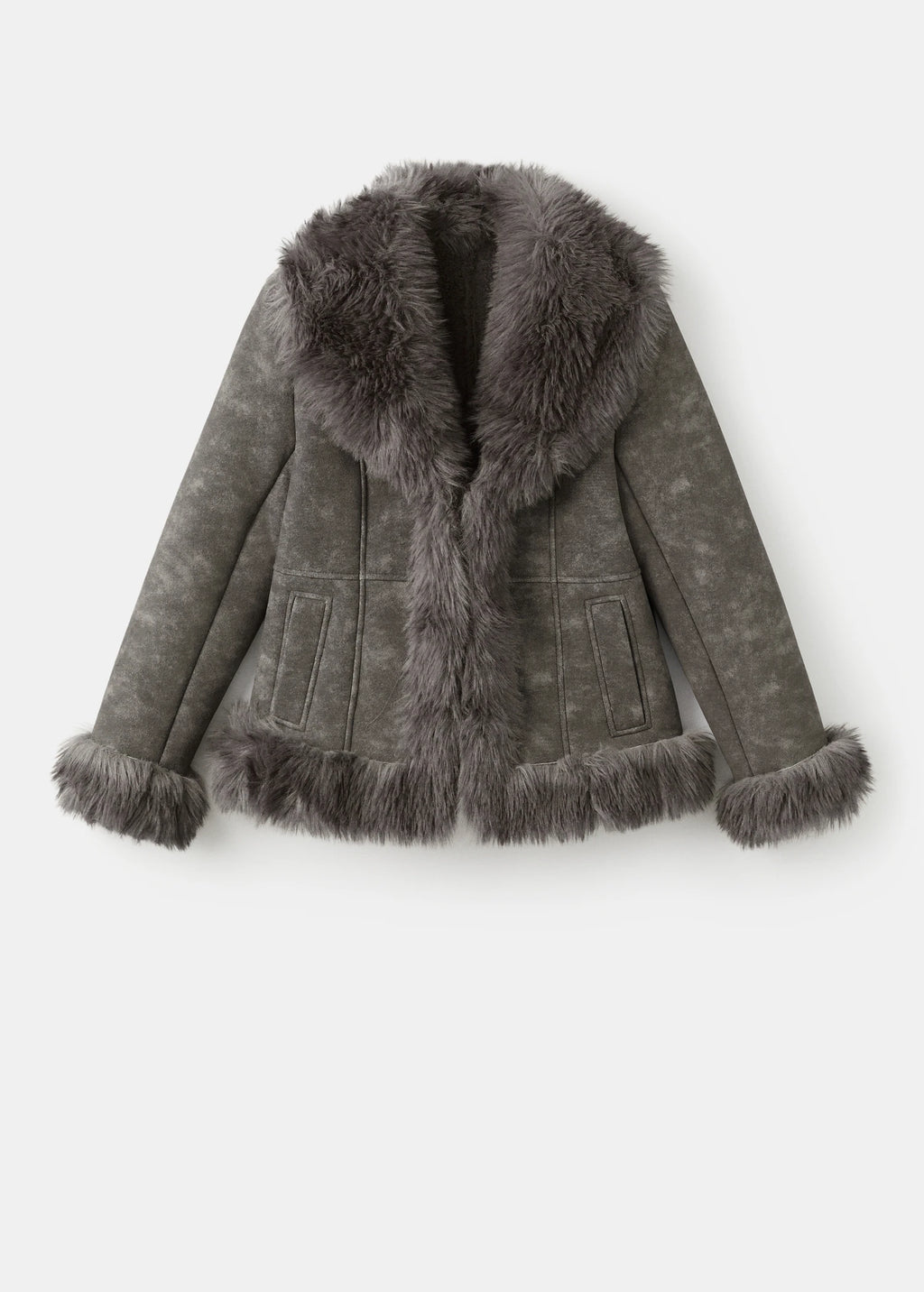 Suede And Fur Effect Jacket