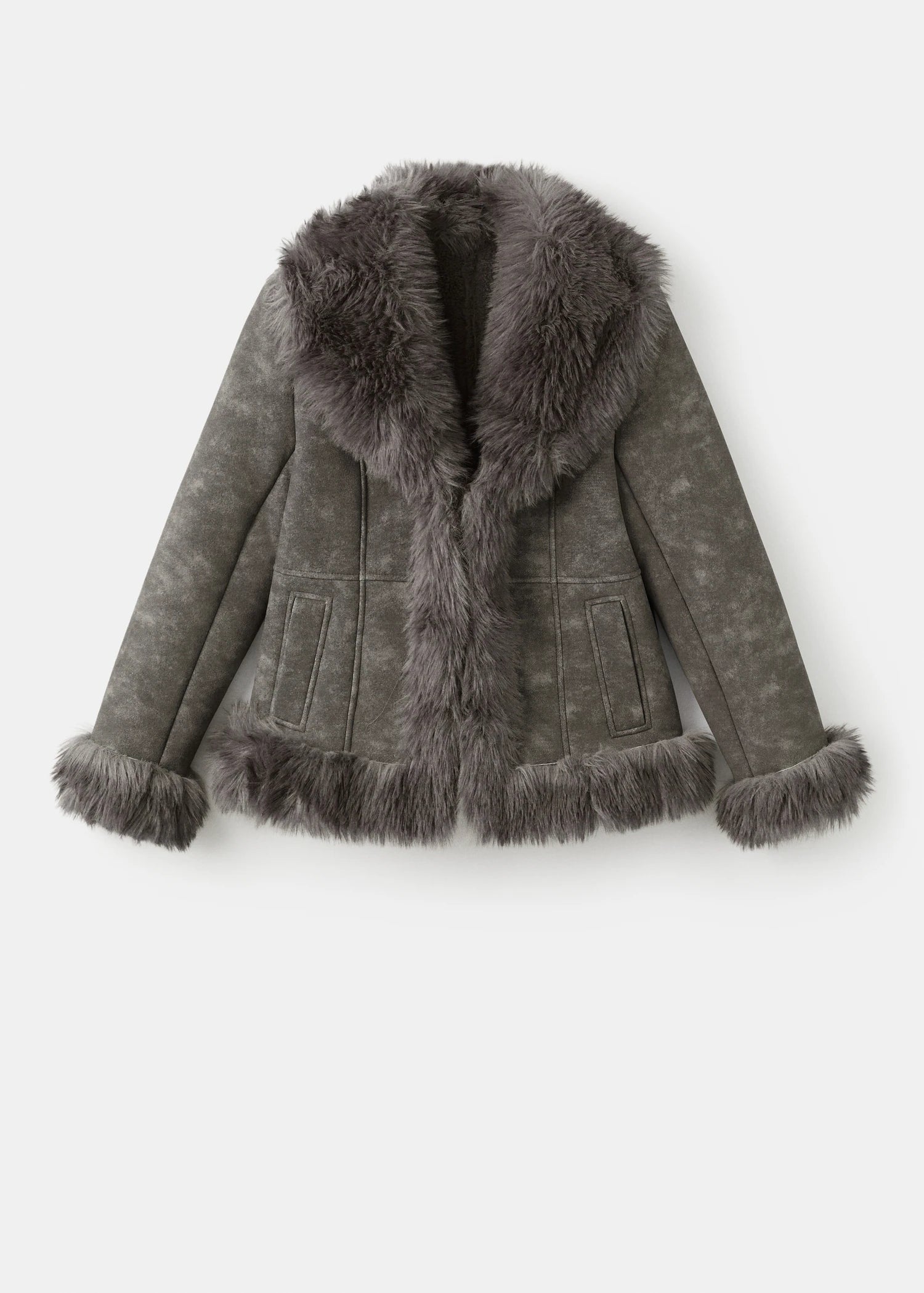Suede And Fur Effect Jacket