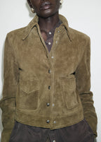 Suede Leather Jacket With Buttons
