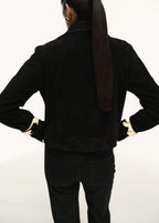 Suede Leather Jacket With Buttons