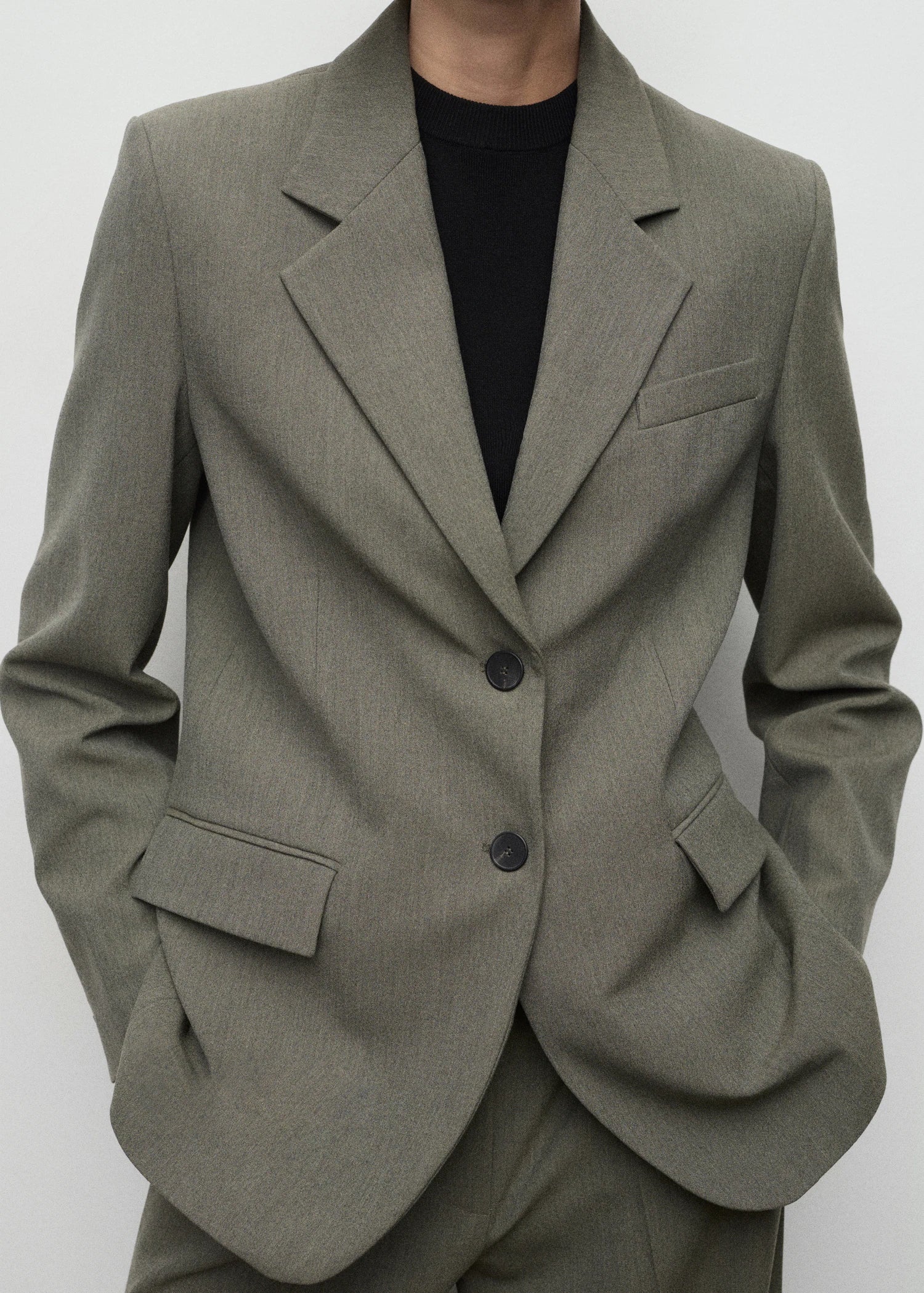 Suit Blazer With Flap Pockets