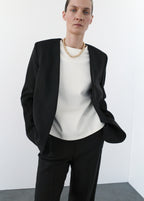 Suit Blazer Without Lapels