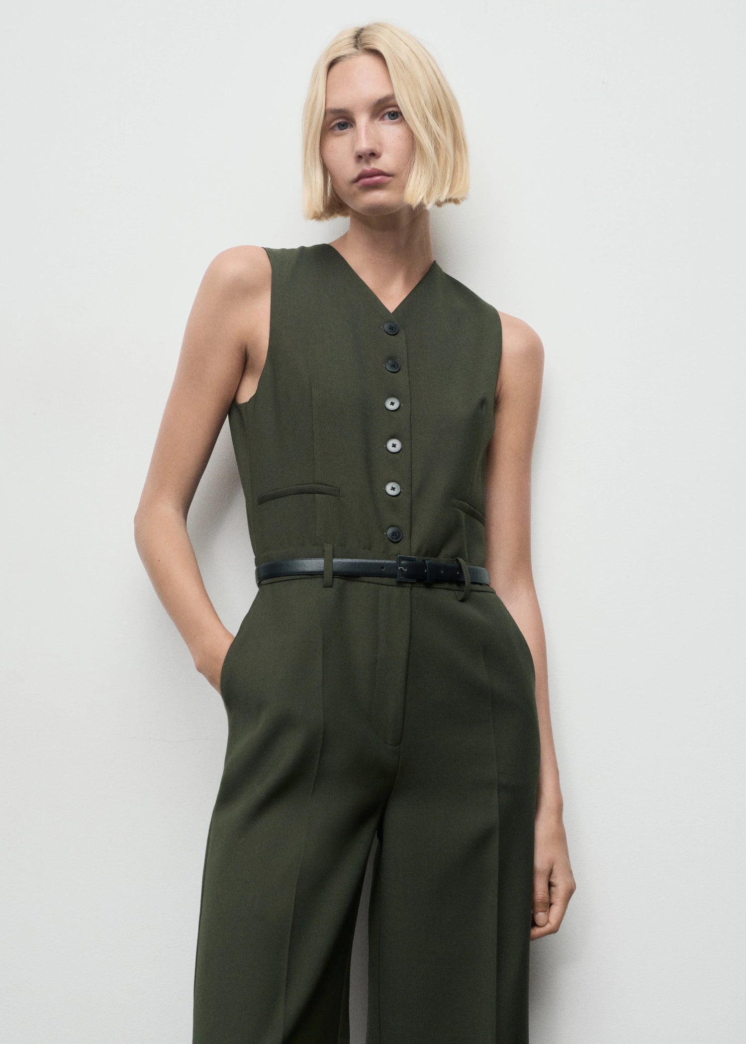 Suit Style Jumpsuit With Suit
