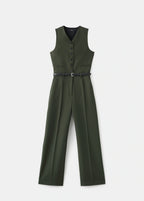 Suit Style Jumpsuit With Suit