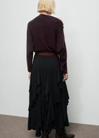 Sweater With Asymmetrical Neck And Jewel Buttons