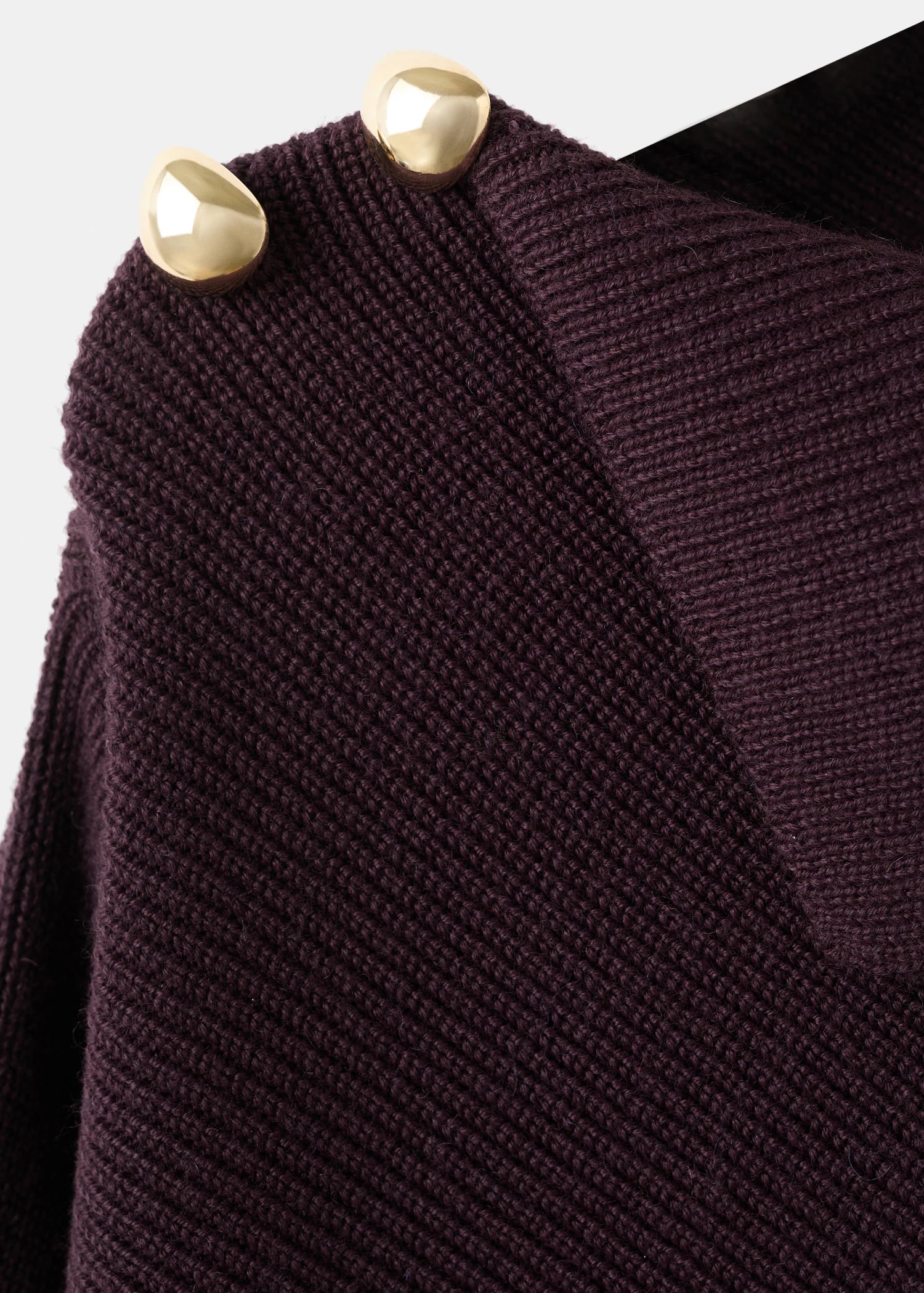 Sweater With Asymmetrical Neck And Jewel Buttons