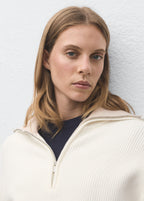 Sweater With Contrasting Zip Collar