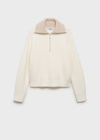 Sweater With Contrasting Zip Collar