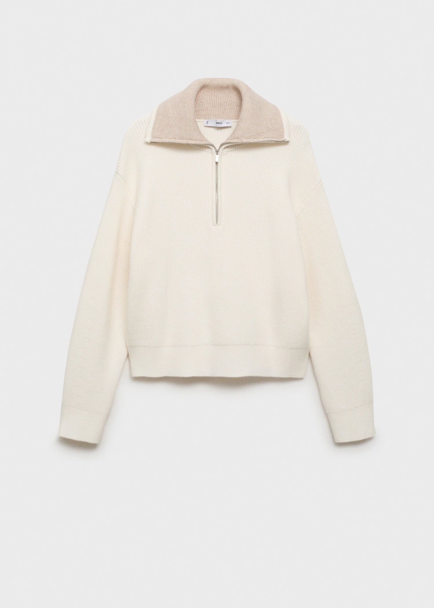 Sweater With Contrasting Zip Collar