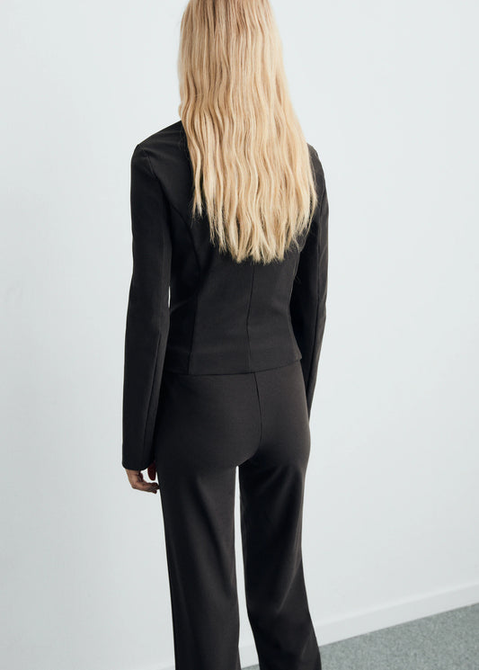Tailored Cropped Suit Jacket