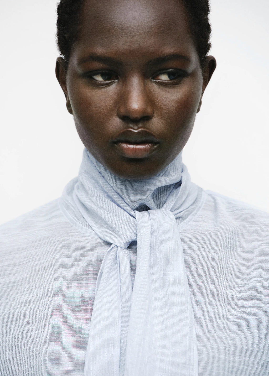 Textured Blouse With Foulard