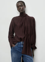 Textured Blouse With Foulard