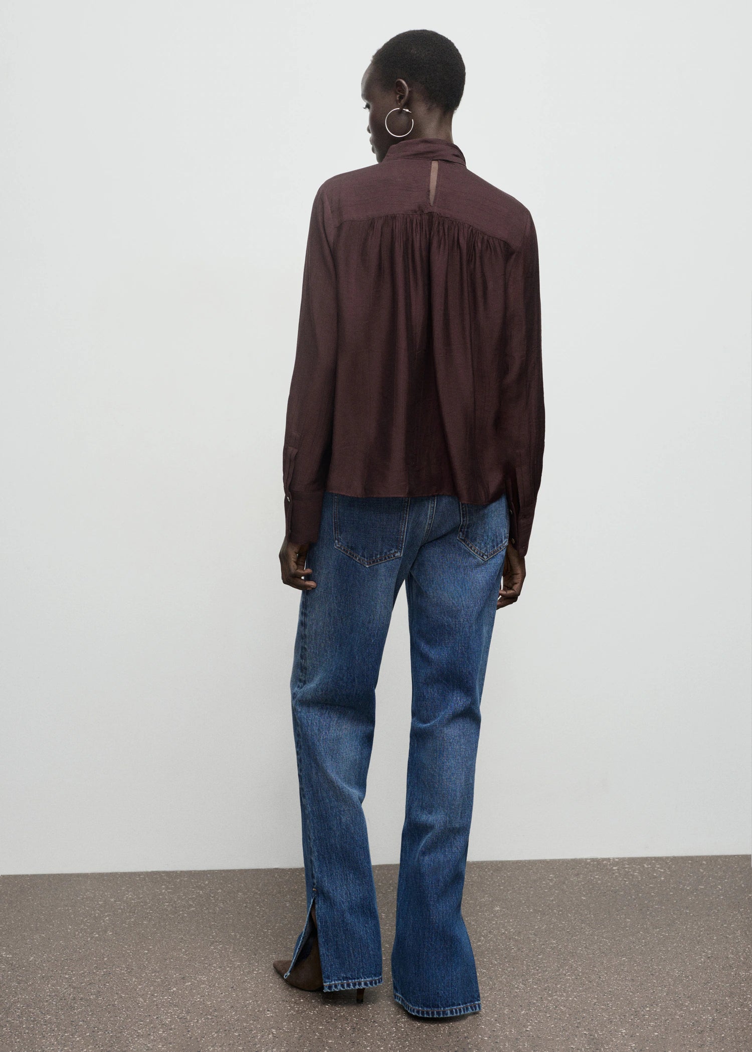 Textured Blouse With Foulard