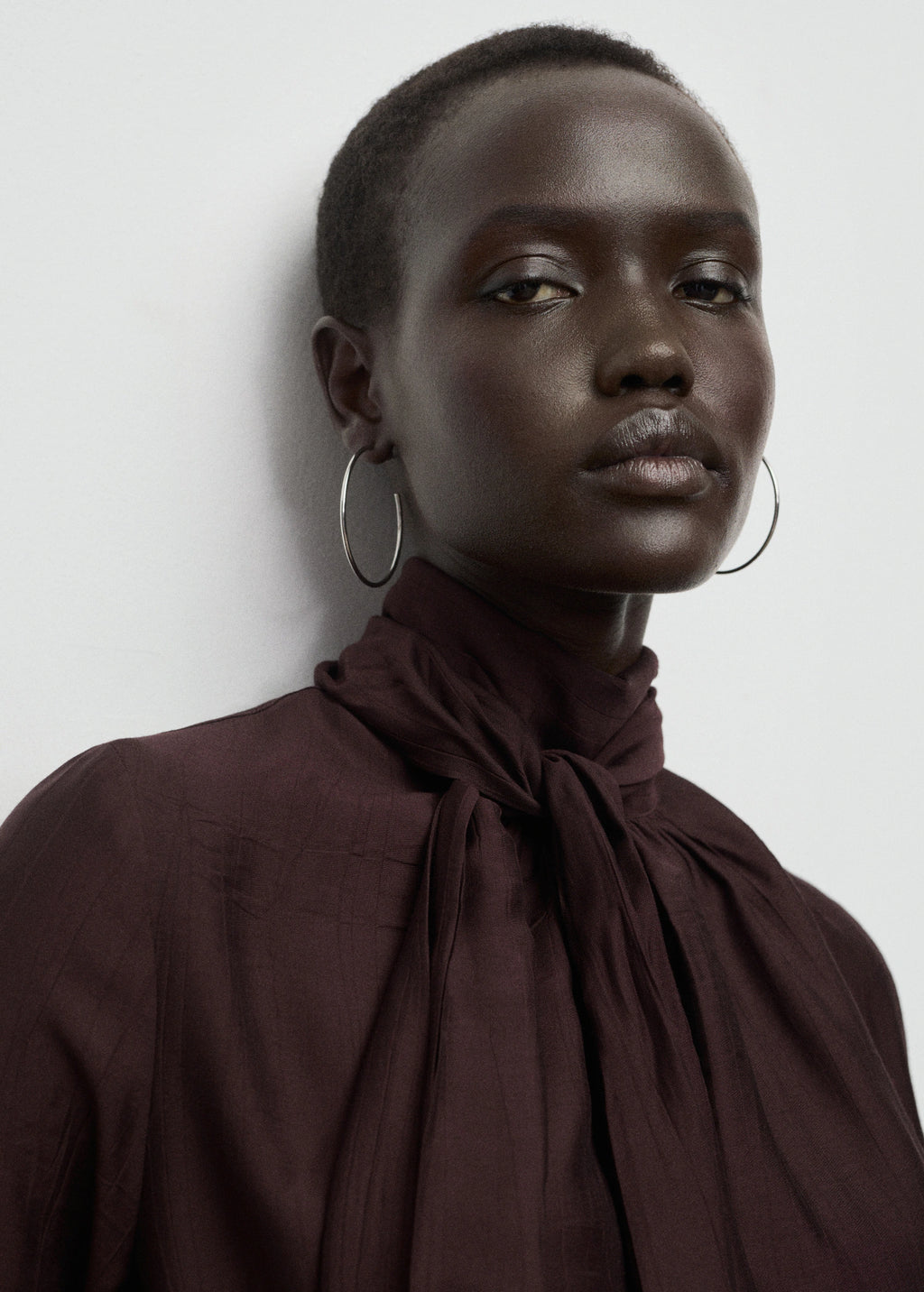 Textured Blouse With Foulard