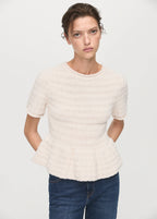 Textured Sweater With Ruffles