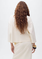 Three Quarter Sleeve Jacket With Pockets