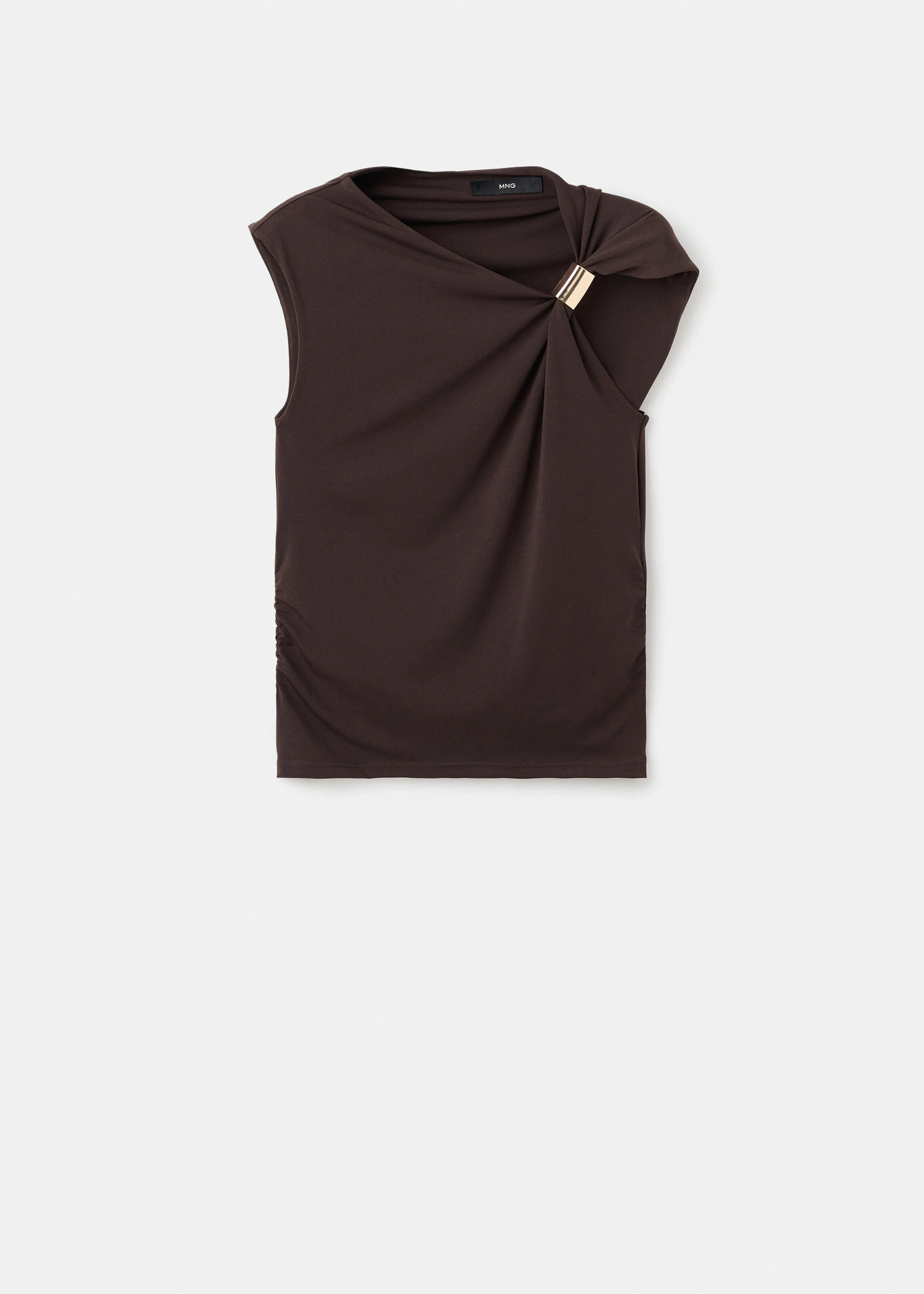 Top With Asymmetrical Neckline And Metallic Detail