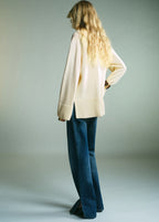 Turtleneck Sweater With Slits