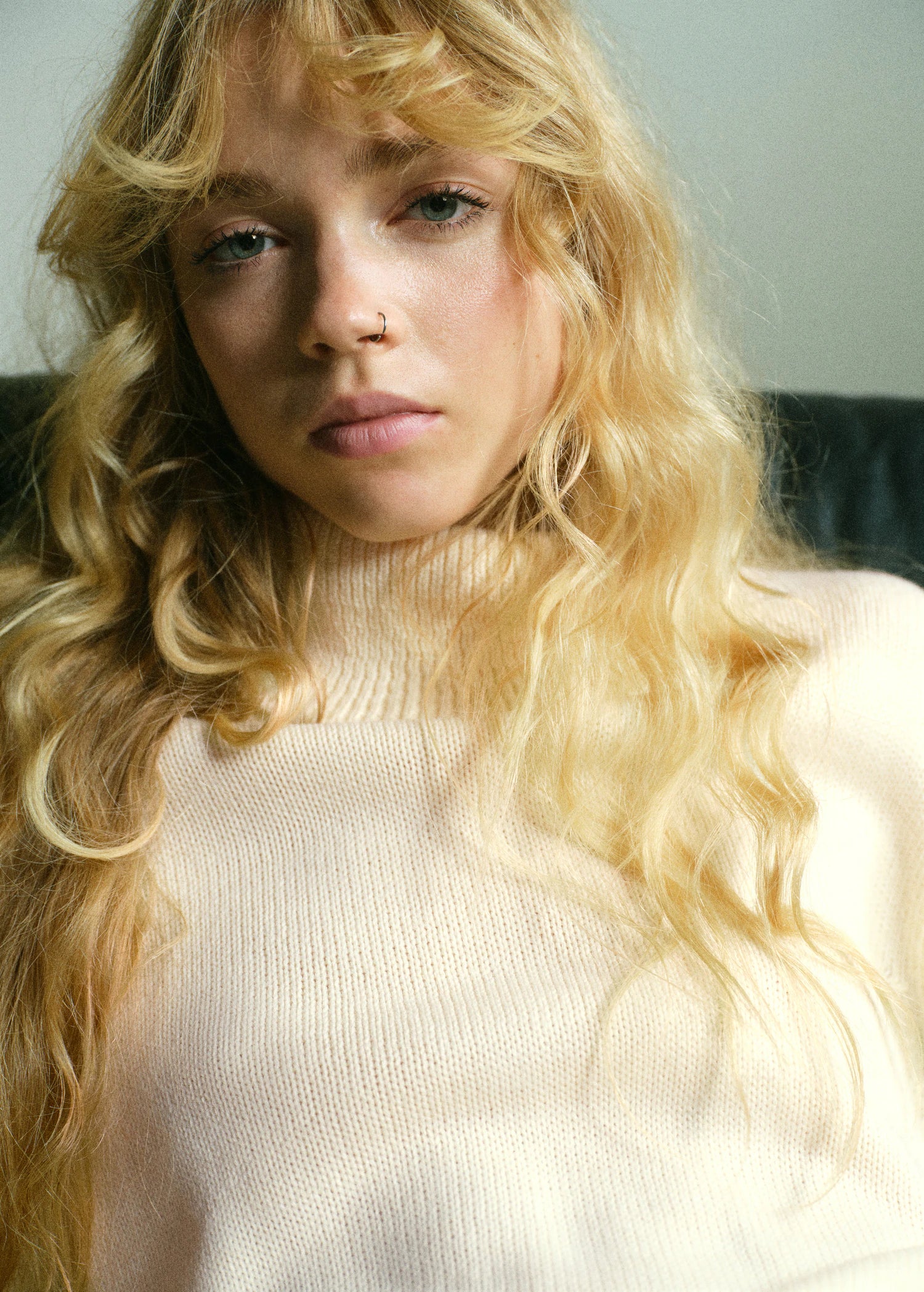 Turtleneck Sweater With Slits