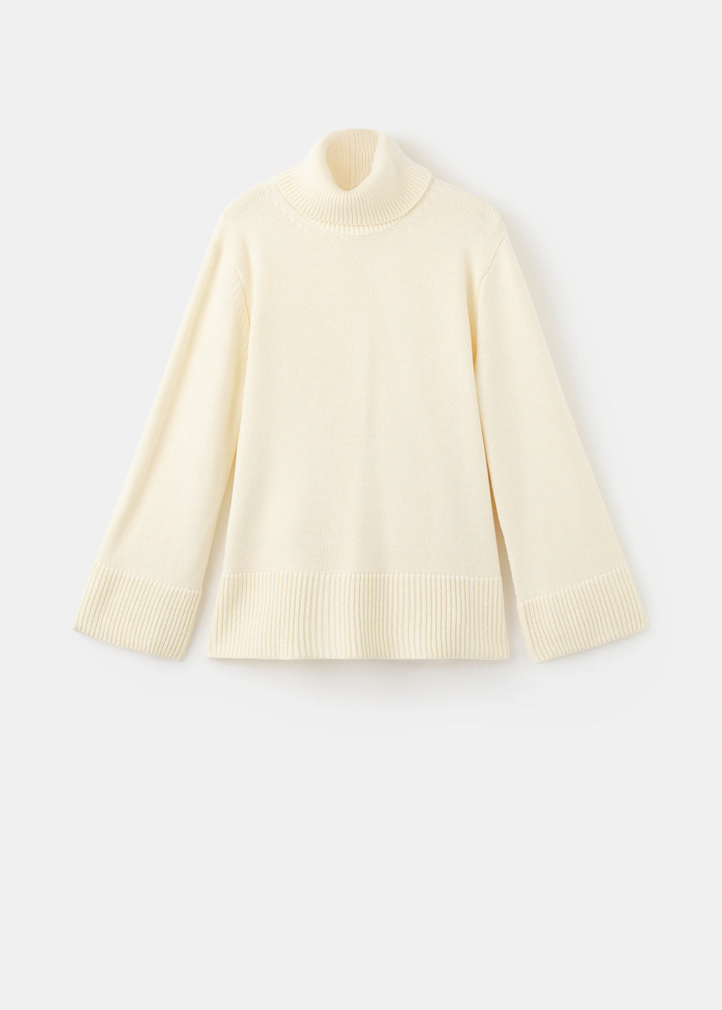 Turtleneck Sweater With Slits