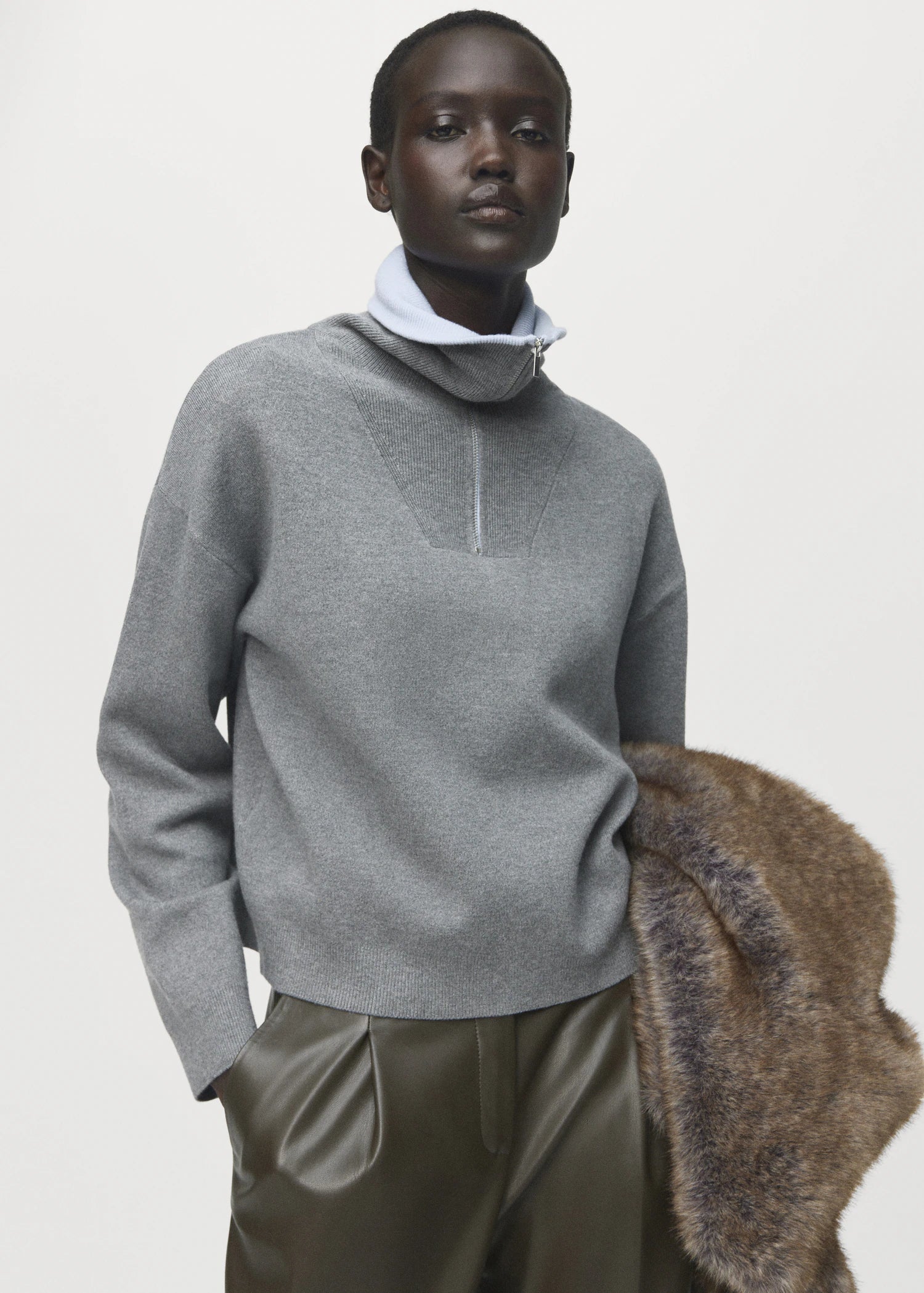 Turtleneck Sweater With Zip