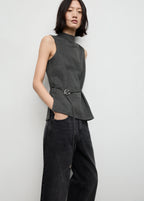 Turtleneck Top With Belt