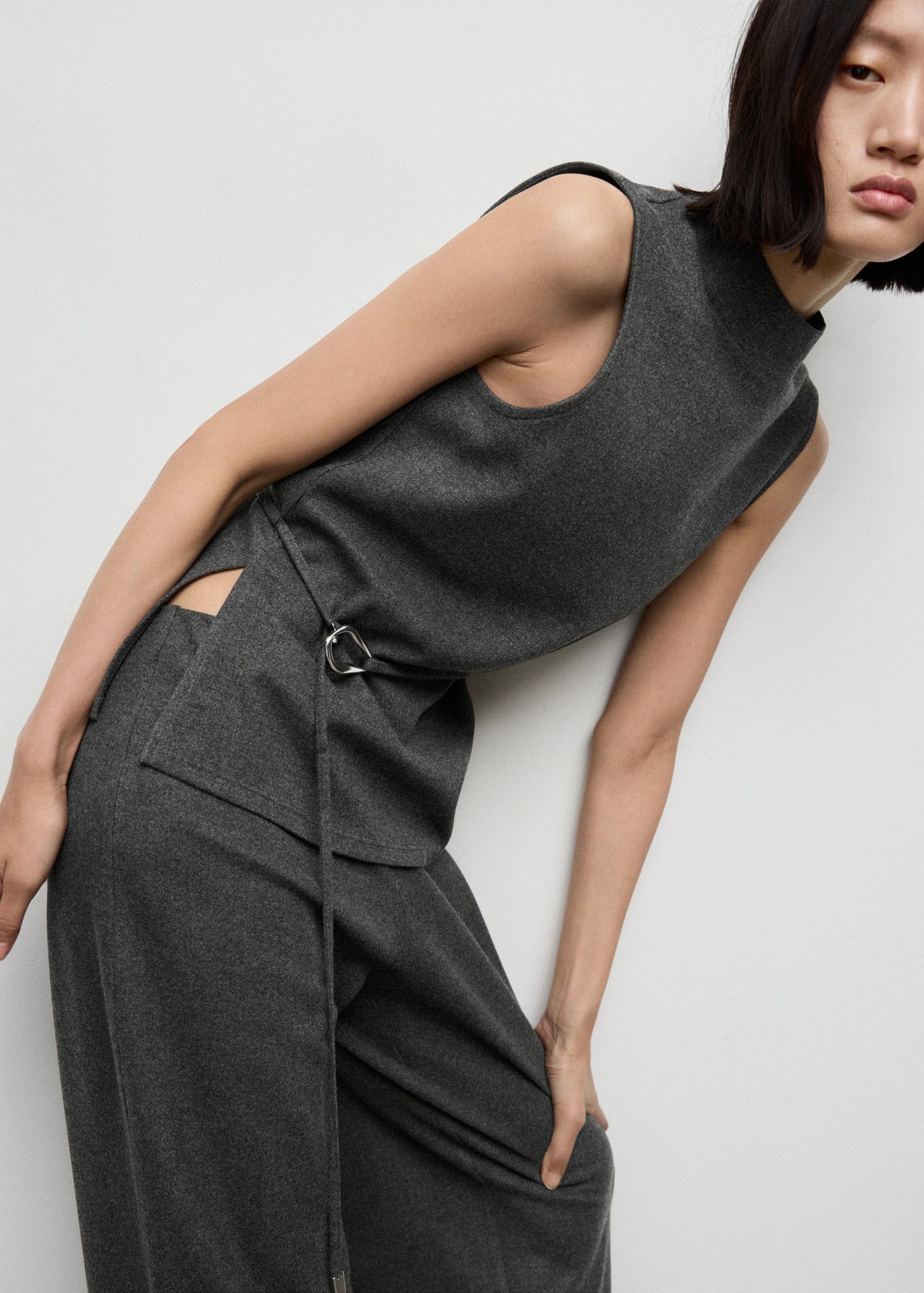 Turtleneck Top With Belt