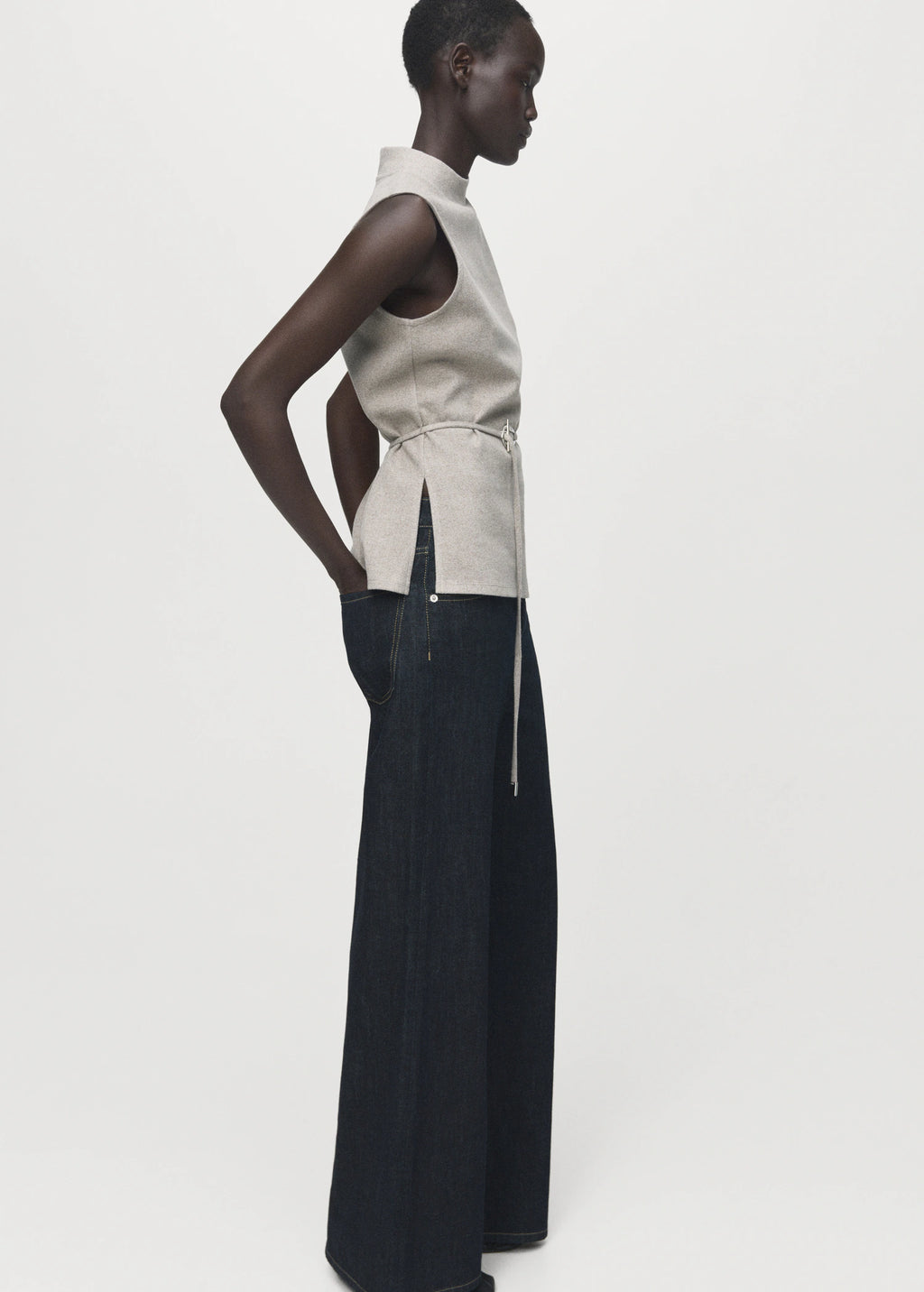 Turtleneck Top With Belt