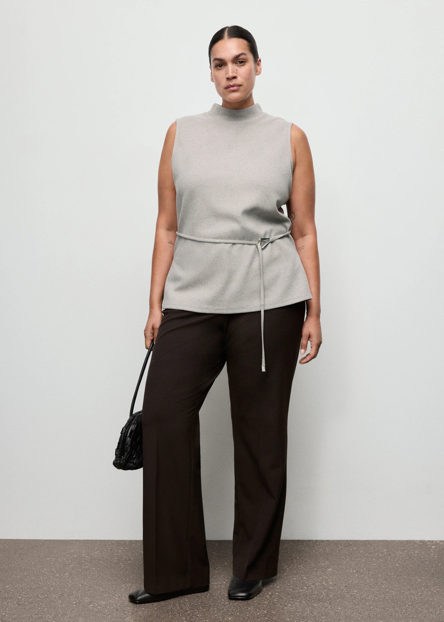 Turtleneck Top With Belt
