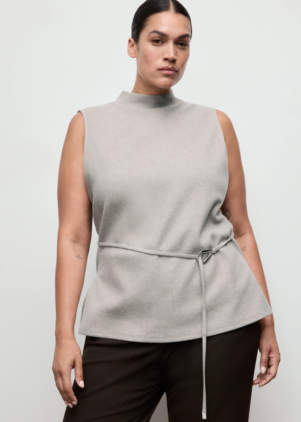 Turtleneck Top With Belt