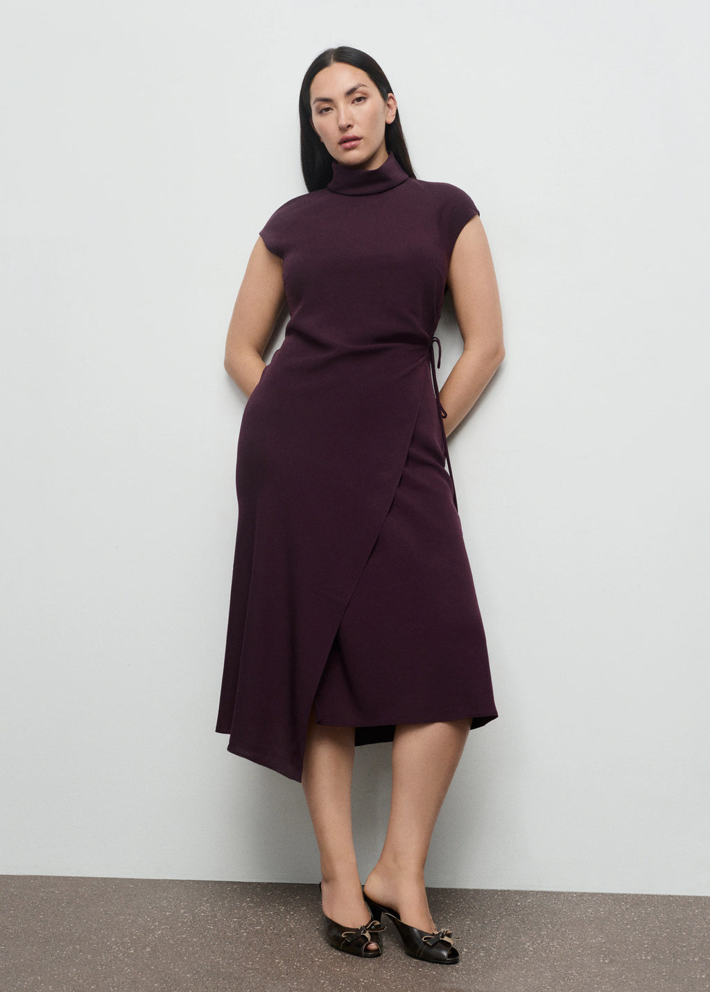 Turtleneck Wrap Dress