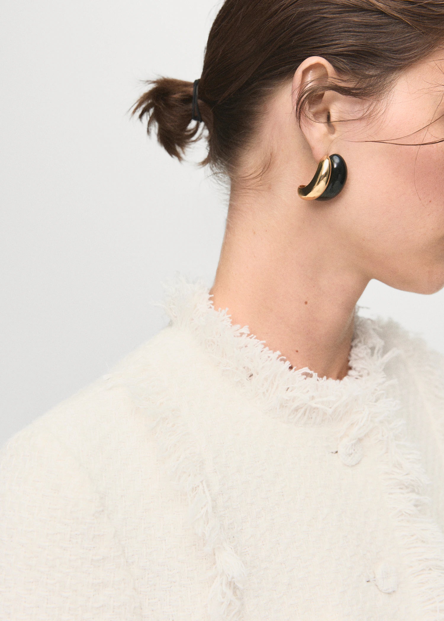 Tweed Jacket With Frayed Ends