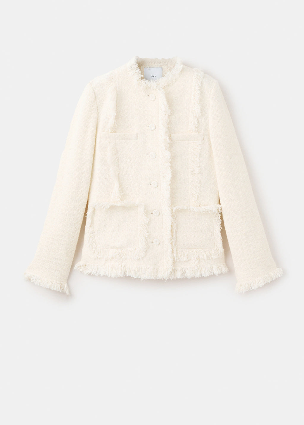 Tweed Jacket With Frayed Ends