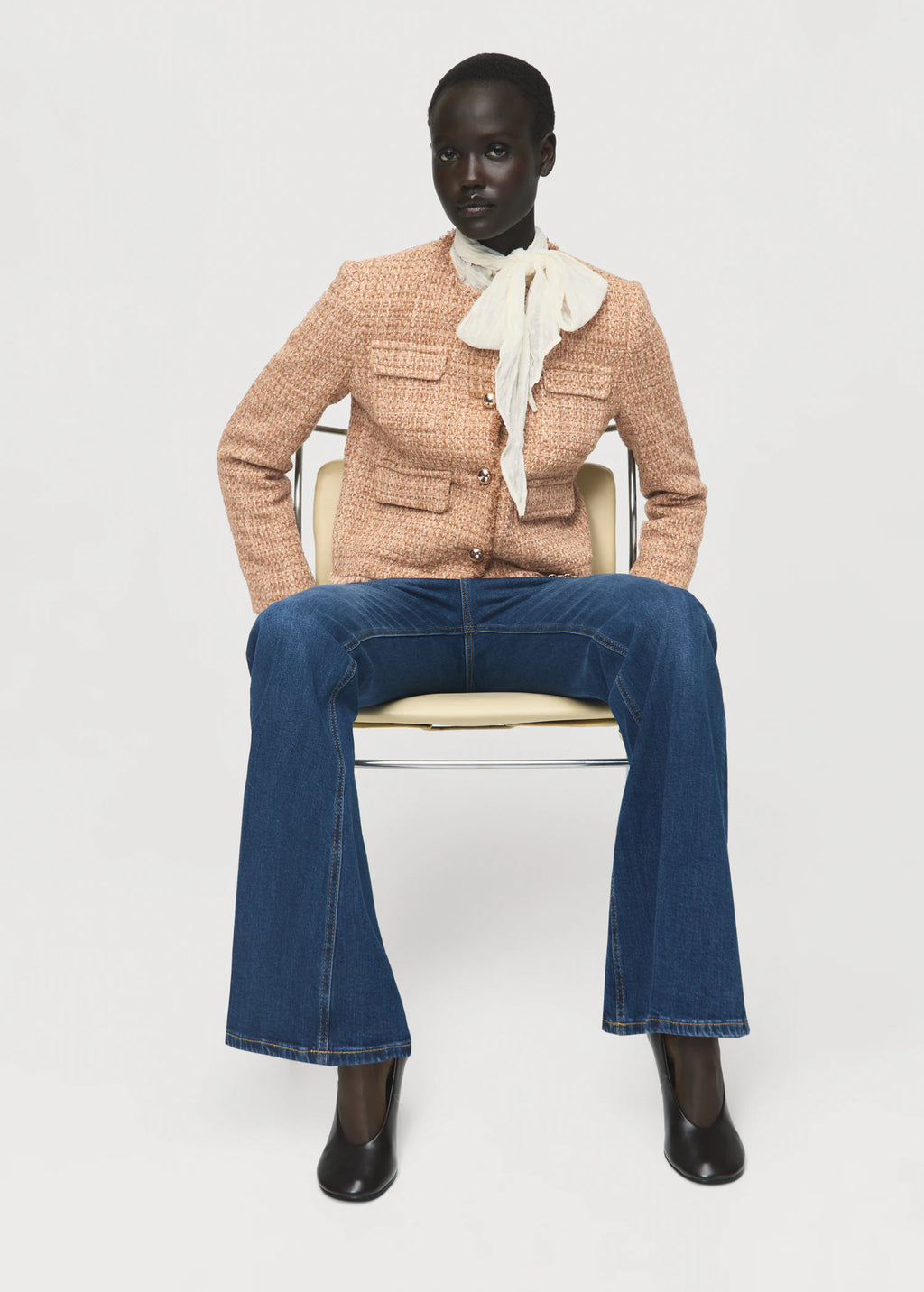 Tweed Jacket With Frayed Ends