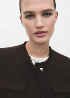 Tweed Jacket With Frayed Ends