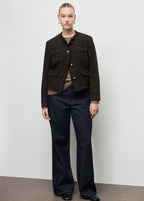 Tweed Jacket With Frayed Ends