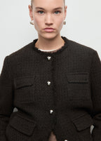 Tweed Jacket With Frayed Ends