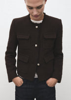 Tweed Jacket With Frayed Ends