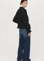 Tweed Jacket With Frayed Ends