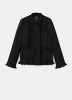 Tweed Jacket With Frayed Ends