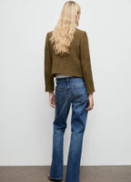 Tweed Jacket With Jewel Buttons