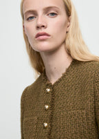 Tweed Jacket With Jewel Buttons