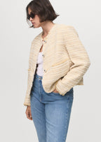 Tweed Jacket With Jewel Buttons