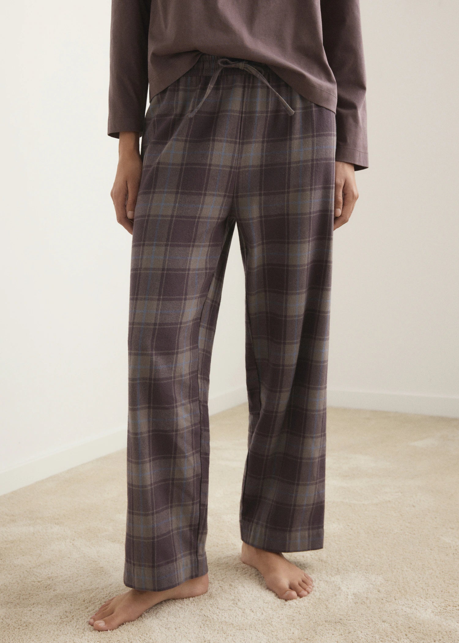 Two Piece Flannel Check Pyjamas