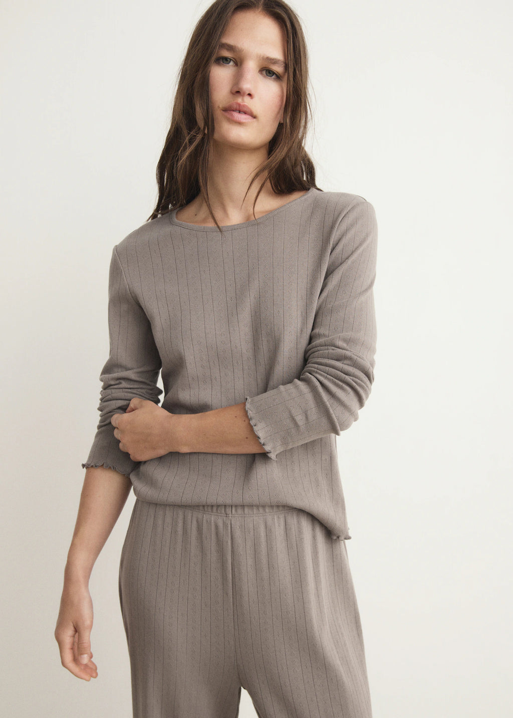 Two Piece Openwork Cotton Pyjamas