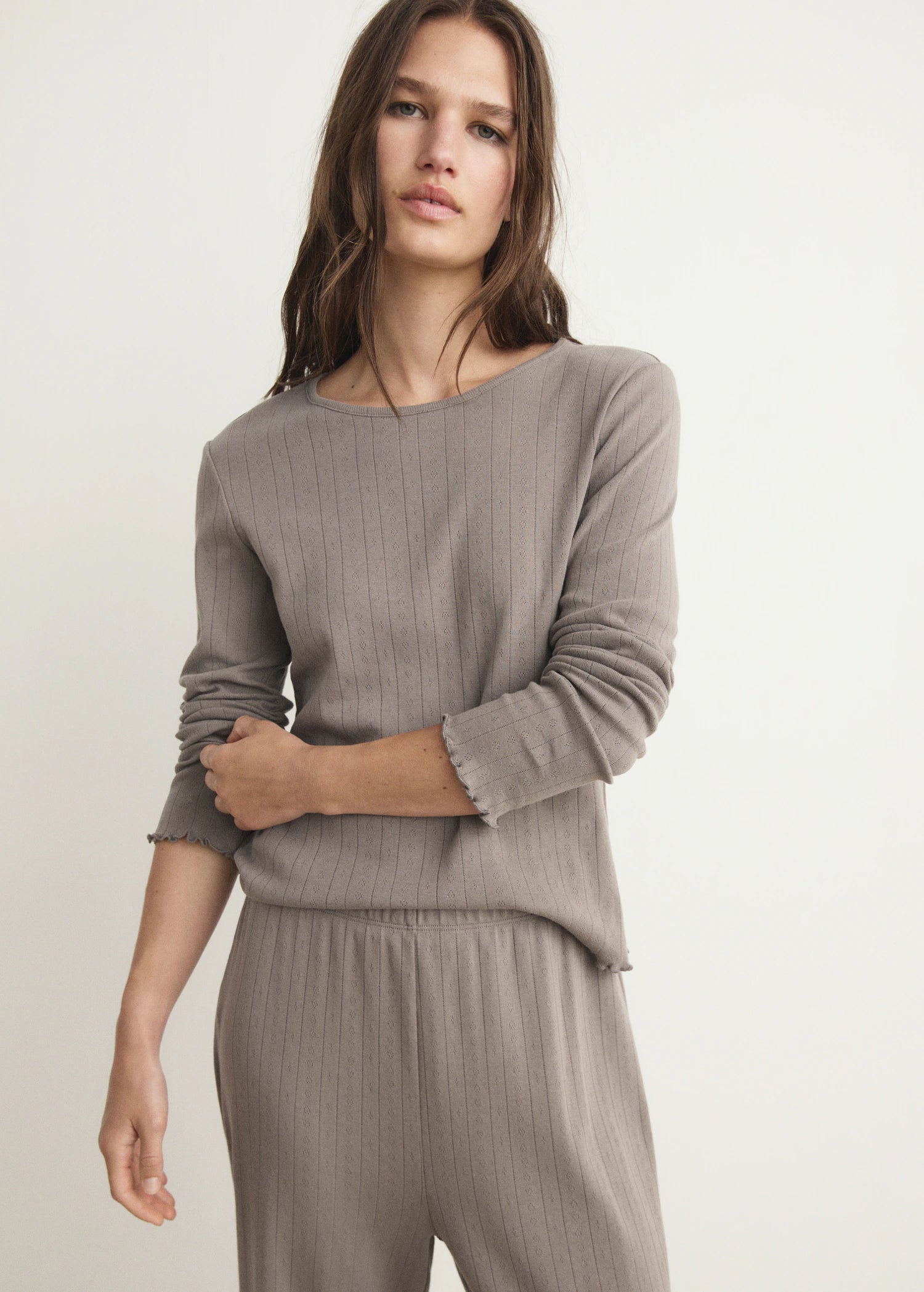 Two Piece Openwork Cotton Pyjamas