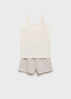 Two Piece Striped Seersucker Pyjama Shorts