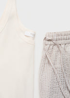 Two Piece Striped Seersucker Pyjama Shorts